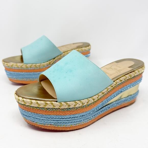 Christian Louboutin Myriama Espadrille Slip On Mules Sandals EU 37 - Picture 1 of 11